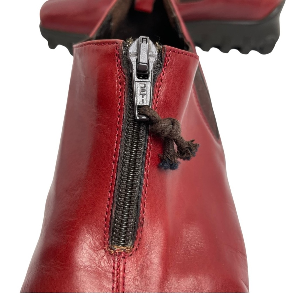 Vintage Donald J Pliner Agnes Red Calf Leather Zip Shoes Size 6M Made in Italy - Picture 10 of 16